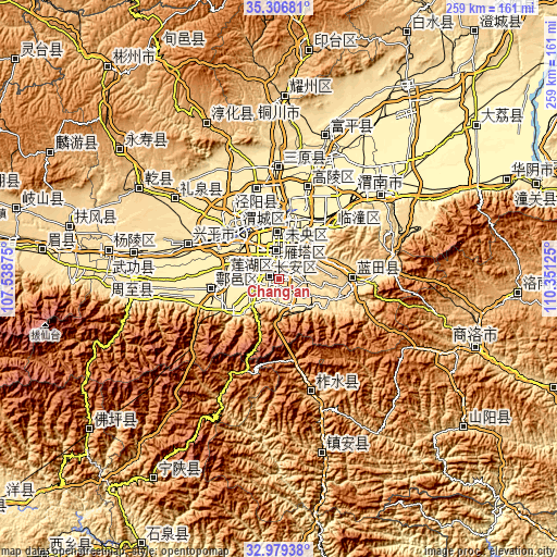 Topographic map of Chang’an