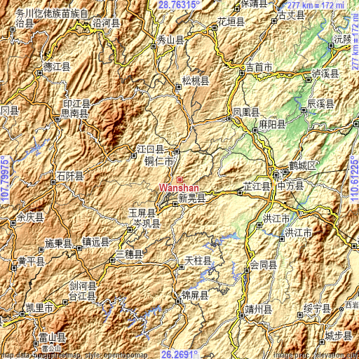 Topographic map of Wanshan