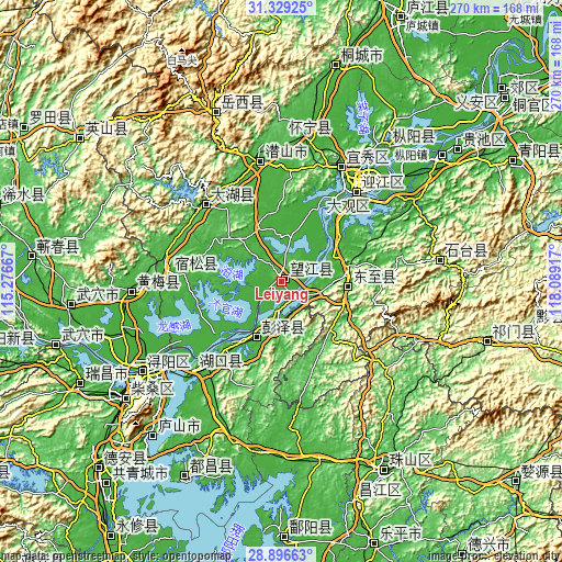 Topographic map of Leiyang