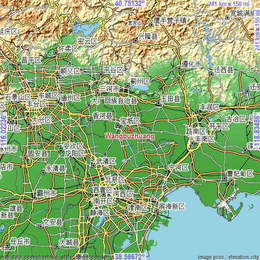 Topographic map of Wangbuzhuang