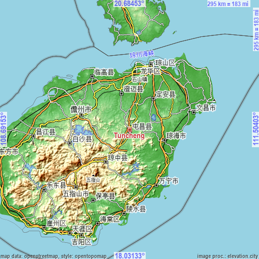 Topographic map of Tuncheng