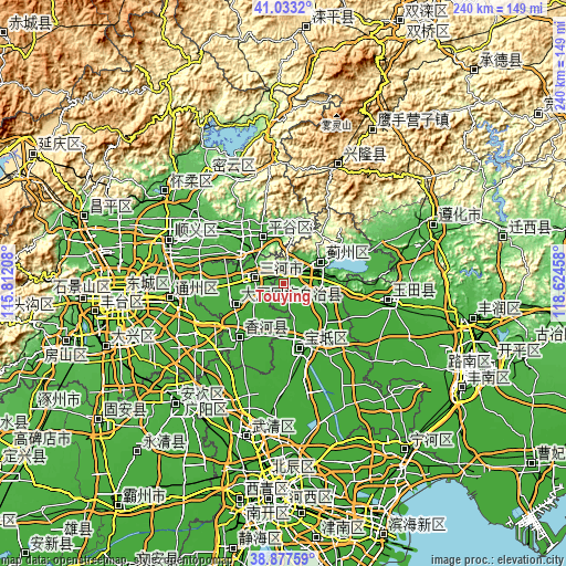 Topographic map of Touying