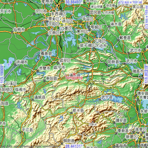Topographic map of Tongyang