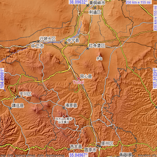 Topographic map of Yuhai