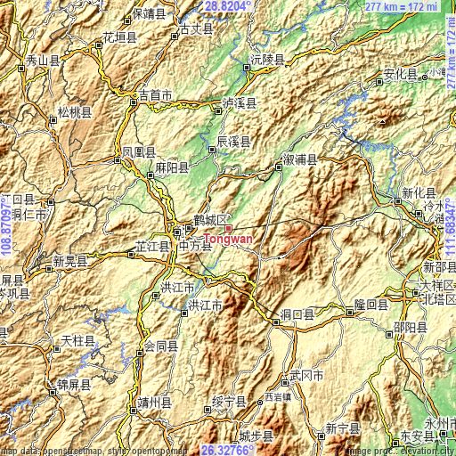 Topographic map of Tongwan