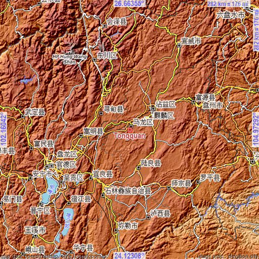 Topographic map of Tongquan
