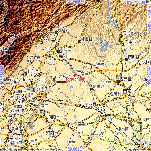 Topographic map of Tongchuan