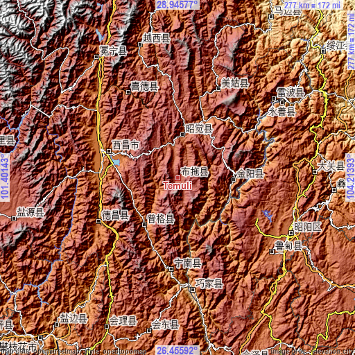 Topographic map of Temuli