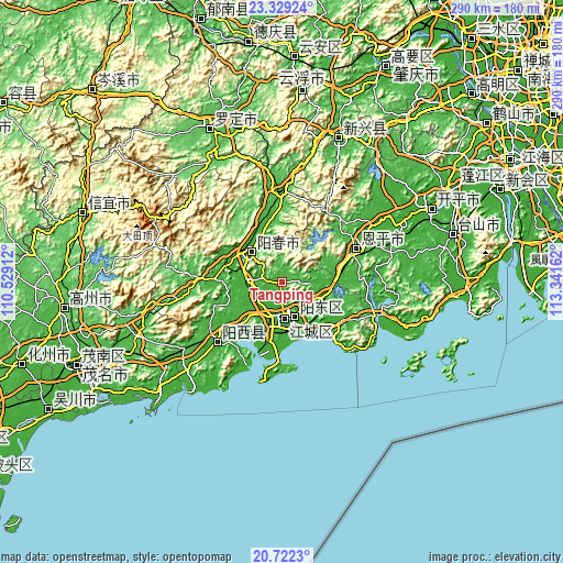 Topographic map of Tangping