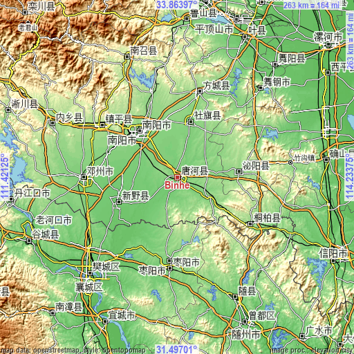 Topographic map of Binhe