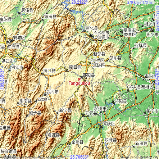 Topographic map of Tangdukou