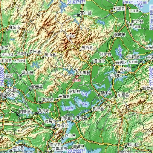 Topographic map of Jinxi