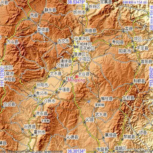 Topographic map of Mingxing