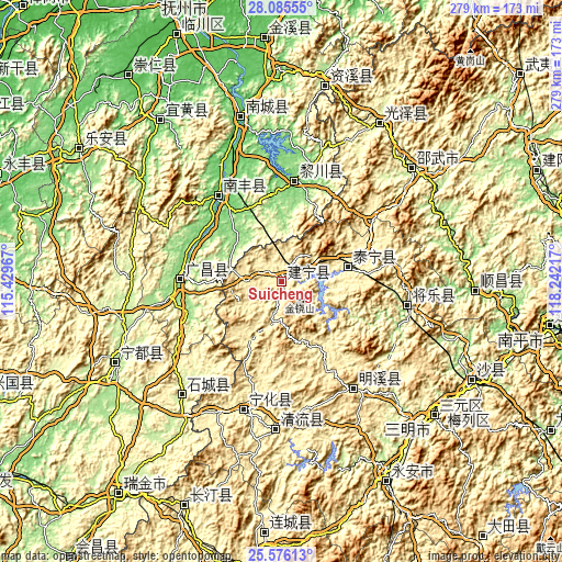 Topographic map of Suicheng