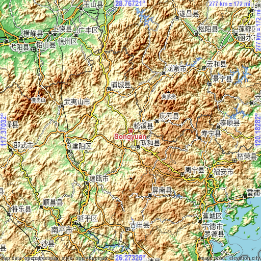 Topographic map of Songyuan