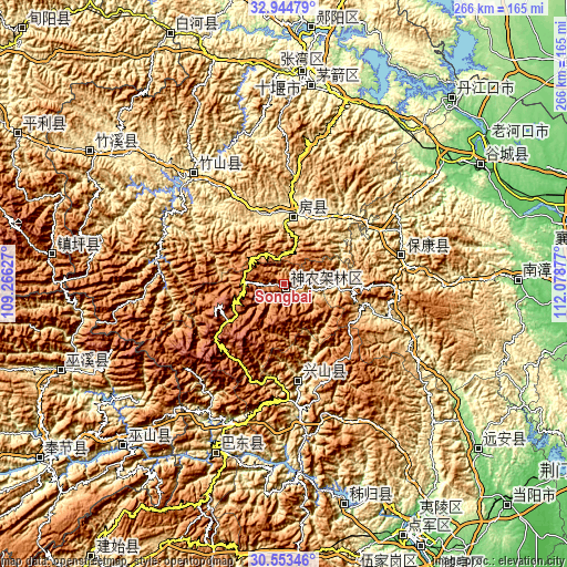 Topographic map of Songbai