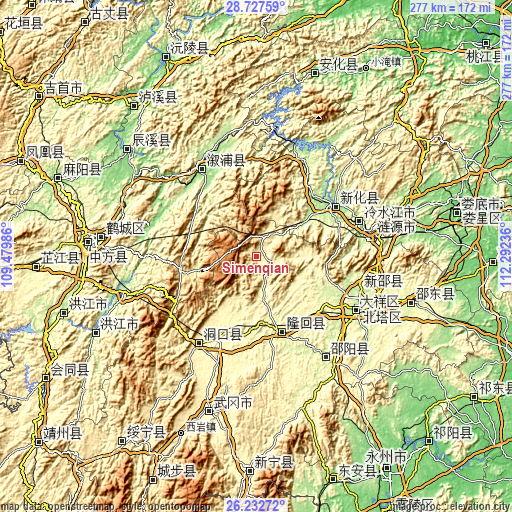 Topographic map of Simenqian