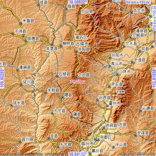 Topographic map of Shuitou