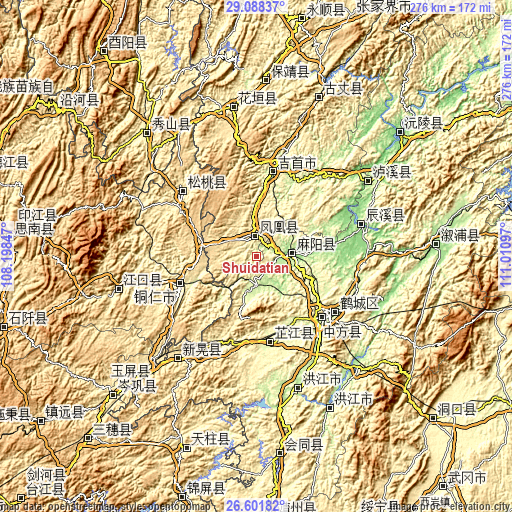 Topographic map of Shuidatian