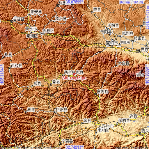 Topographic map of Shuangshipu