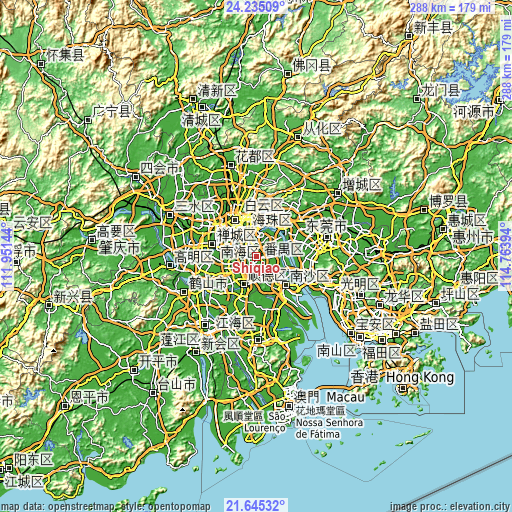Topographic map of Shiqiao
