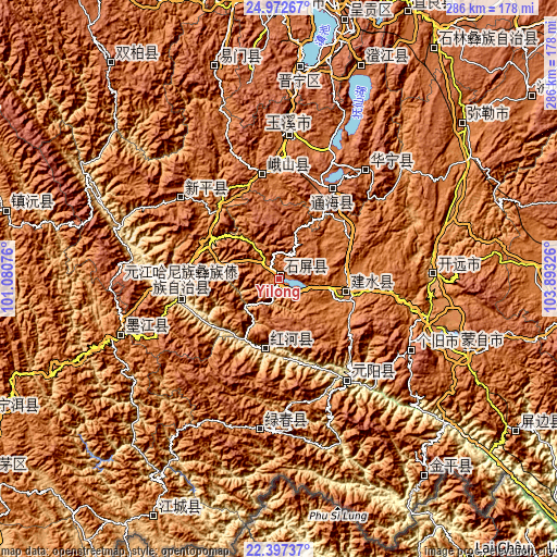 Topographic map of Yilong