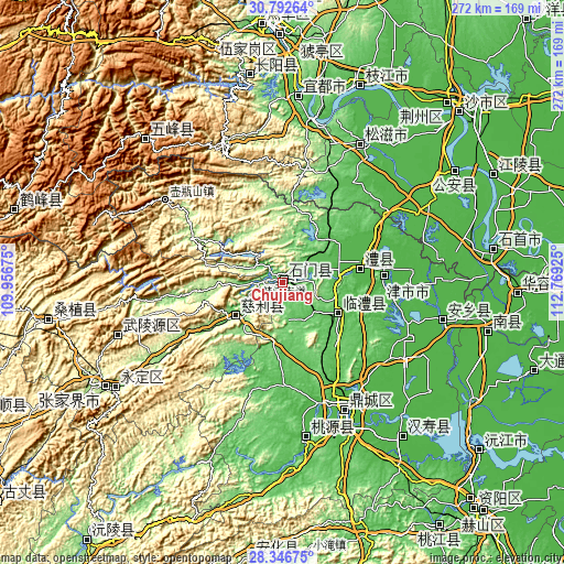 Topographic map of Chujiang