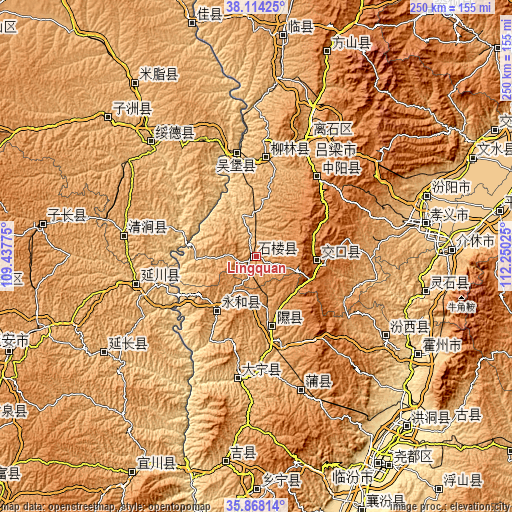 Topographic map of Lingquan