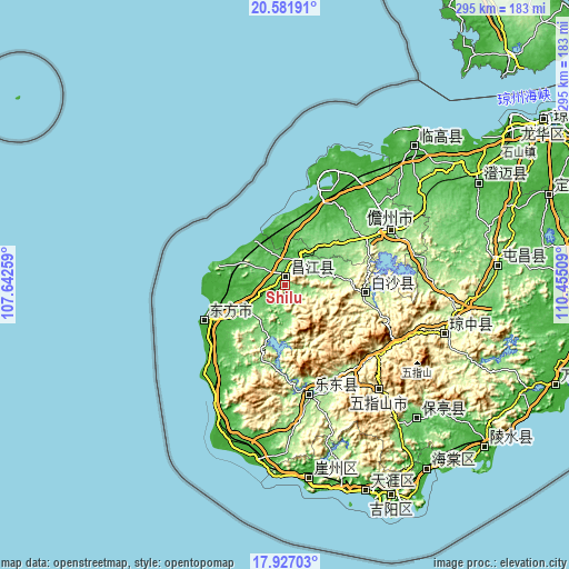 Topographic map of Shilu