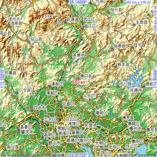 Topographic map of Shijiao