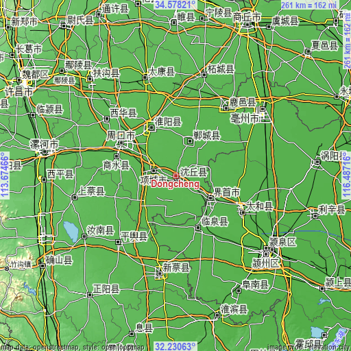 Topographic map of Dongcheng