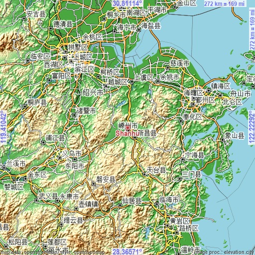 Topographic map of Shanhu