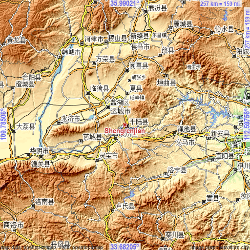 Topographic map of Shengrenjian