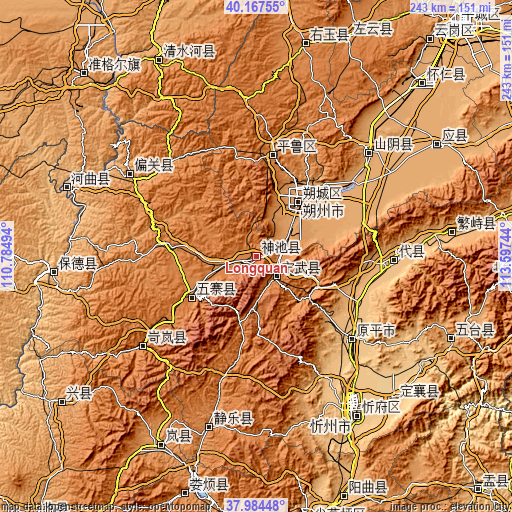 Topographic map of Longquan