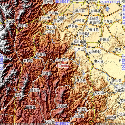 Topographic map of Shaping