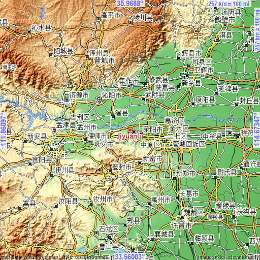 Topographic map of Jiyuanlu
