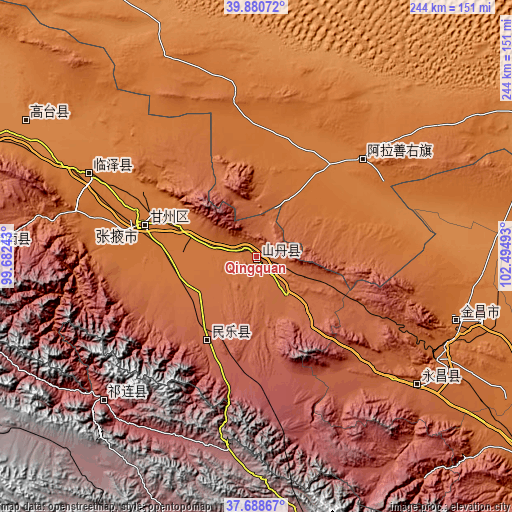 Topographic map of Qingquan