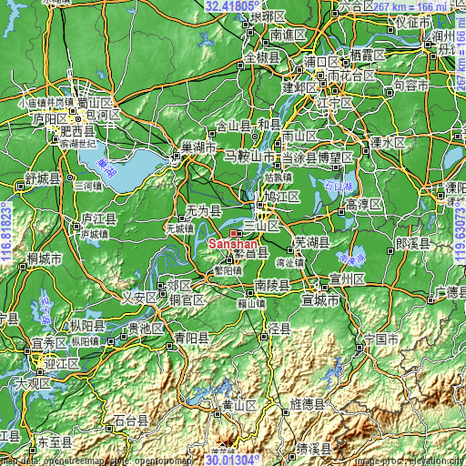 Topographic map of Sanshan