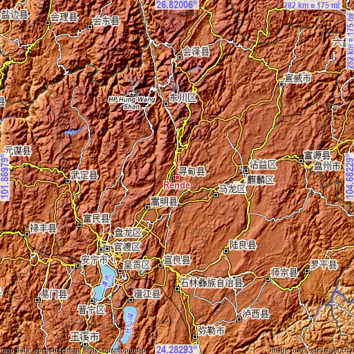 Topographic map of Rende