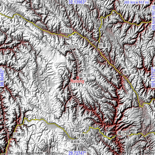 Topographic map of Rulong