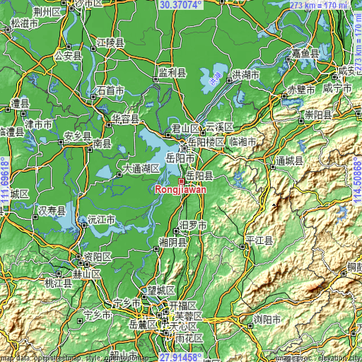 Topographic map of Rongjiawan