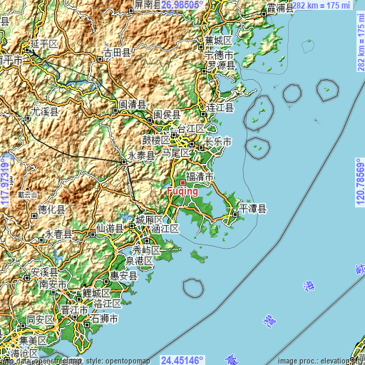 Topographic map of Fuqing