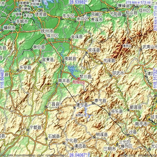 Topographic map of Rifeng