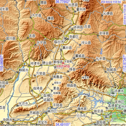 Topographic map of Lechang