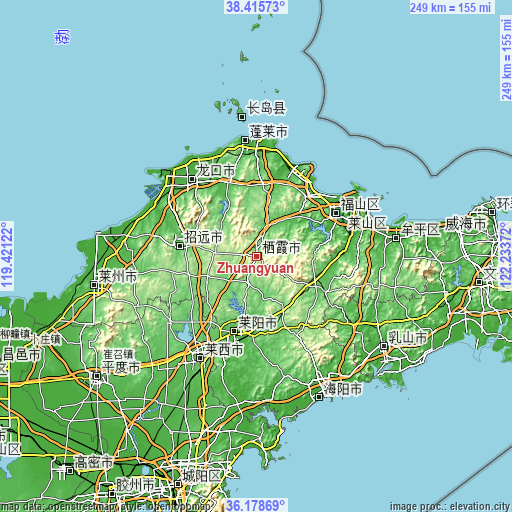 Topographic map of Zhuangyuan