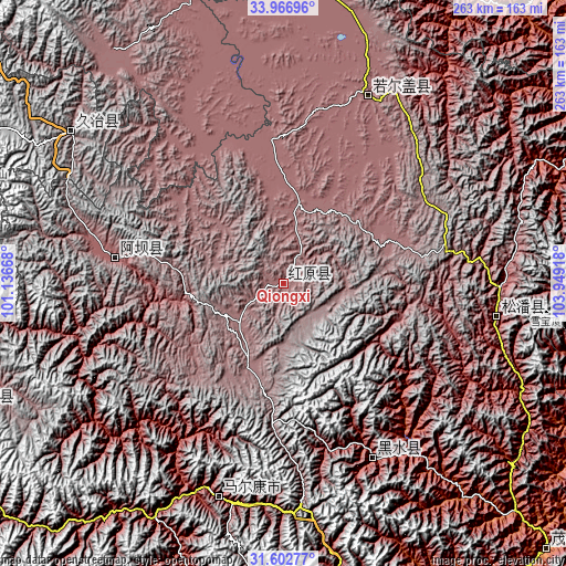 Topographic map of Qiongxi