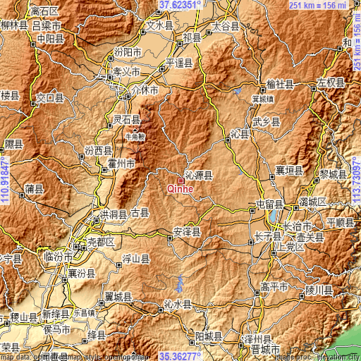 Topographic map of Qinhe