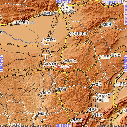 Topographic map of Chengguan