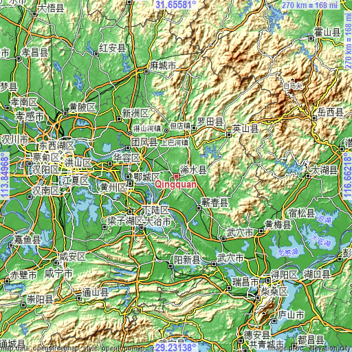 Topographic map of Qingquan