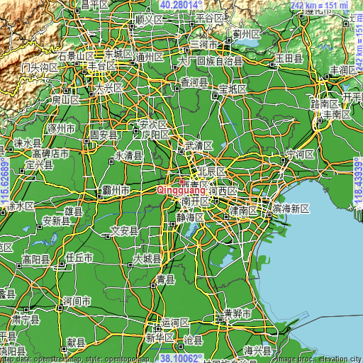 Topographic map of Qingguang
